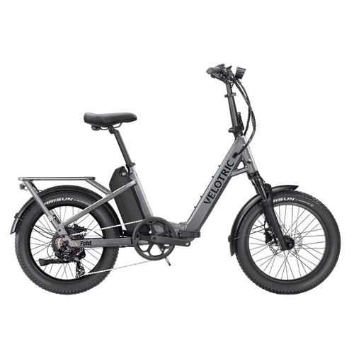 Vist Large View of Product Image Which is New Velotric Fold 1 Plus Foldable Comfort E-Bike- Stone Gray
