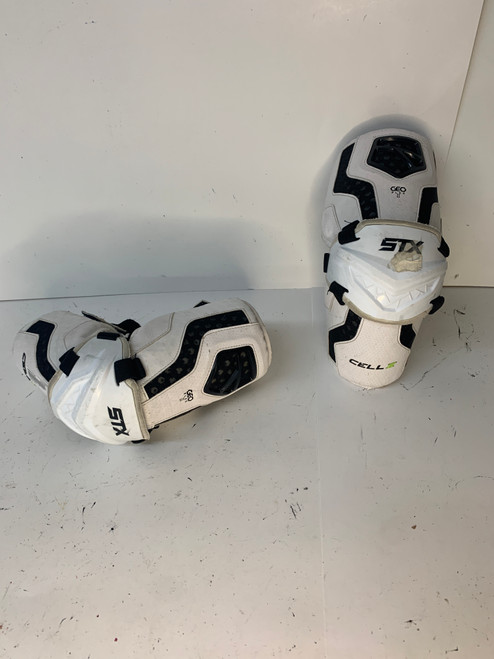 Vist Large View of Product Image Which is Used STX CELL 4 Lacrosse Arm Pads/Guards White LG 11793-S000247695