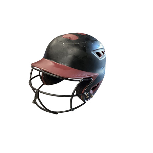 Used BoomBah BBH2-JR Batting Helmet w/Mask Maroon One Size 11760-S000073758
