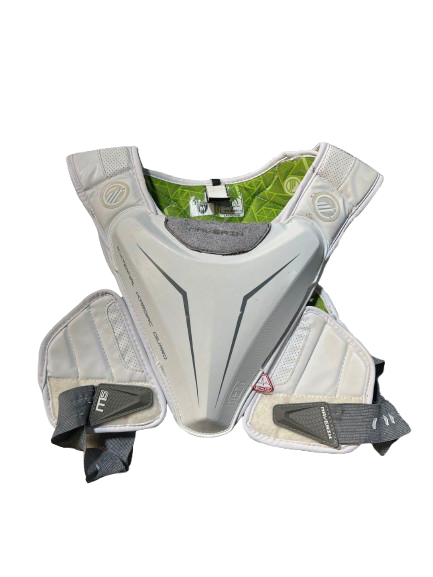 Vist Large View of Product Image Which is Used Maverik MAVERIK CHEST PROTECTOR Lacrosse Shoulder Pads White MD