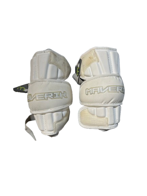 Vist Large View of Product Image Which is Used Maverik MAVERIK M4 ARM PADS Lacrosse Arm Pads/Guards White SM 11843-S000011699