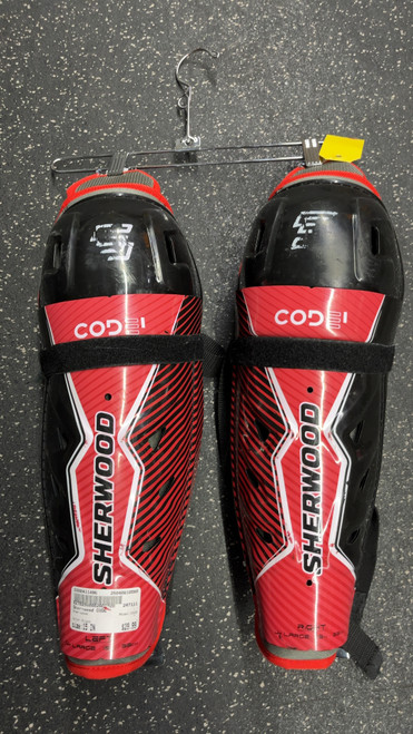Vist Large View of Product Image Which is Used Sher-wood CODE Senior Shin Guards Black 15" 10589-S000411496