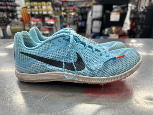 Vist Large View of Product Image Which is Used Nike RIVAL DISTANCE Track & Field Cleats Adult Carolina Blue Senior 8