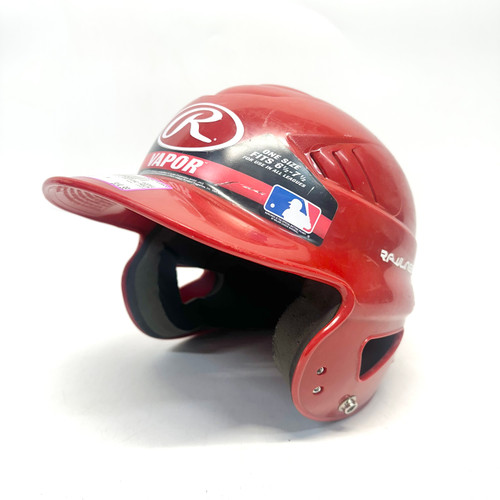 Vist Large View of Product Image Which is Used Rawlings VAPOR Batting Helmet No Mask Red MD