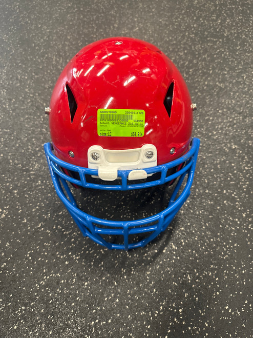 Used Schutt VENGEANCE Z10 FB Helmet Red LG 11726-S000278968 Vist Large View of Product Image Which is Used Schutt VENGEANCE Z10 FB Helmet Red LG