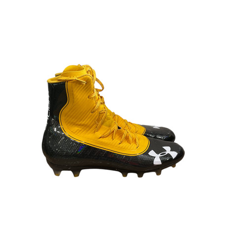Used Under Armour Adult FB Cleats Black And Optic Yellow Senior 10.5 11813-S000322652