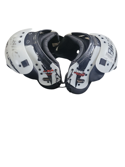 Vist Large View of Product Image Which is Used Bike VENOM RATTLER YOUTH PADS FB Shoulder Pads White SM