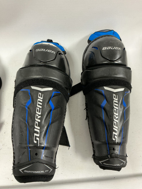Used Bauer SUPREME Junior Shin Guards Black 10" 11892-S000010284