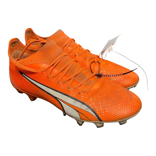 Vist Large View of Product Image Which is Used Puma Soccer Cleats Orange Senior 6.5