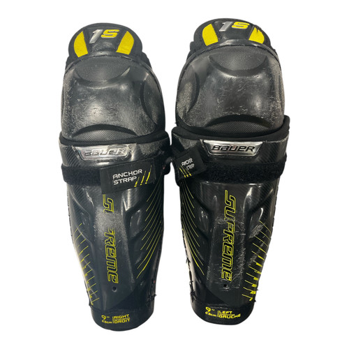 Used Bauer SUPREME 1S Junior Shin Guards Black 9" 11362-S000158616