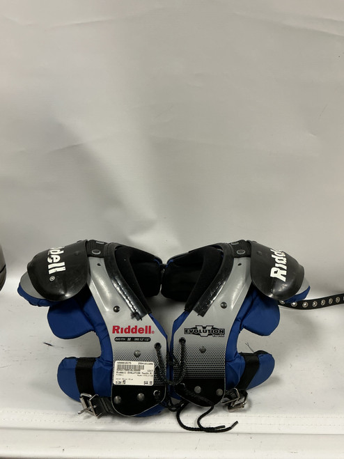 Used Riddell EVOLUTION FB Shoulder Pads Royal Blue MD 11892-S000010375