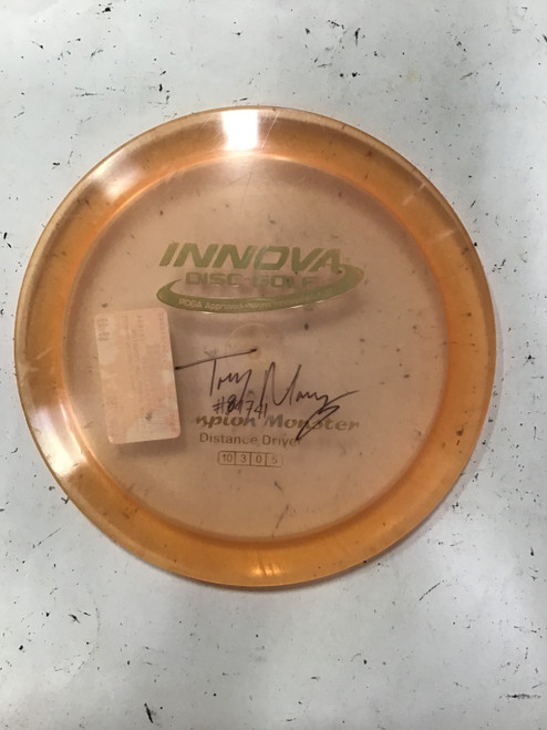 Used Innova CHAMPION MONSTER Disc Golf Driver Tan 175g 10242-S000265614