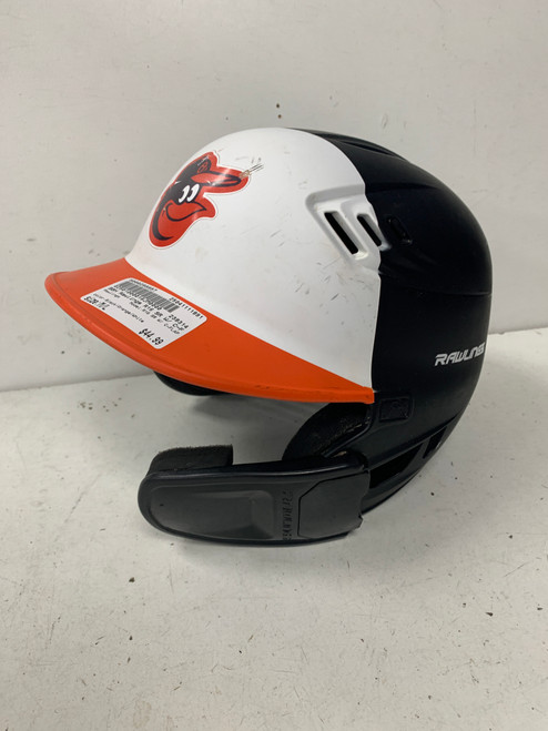 Used Rawlings R16 SR W/ C-FLAP Batting Helmet w/Mask Black/Orange/White M/L 11891-S000299957