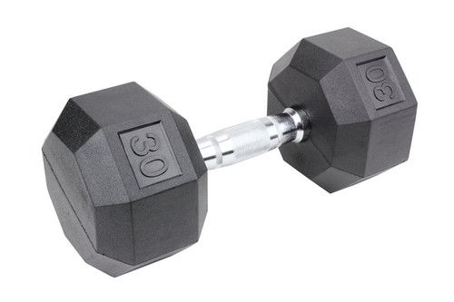 Vist Large View of Product Image Which is New RUBBER DUMBELLS 30LB