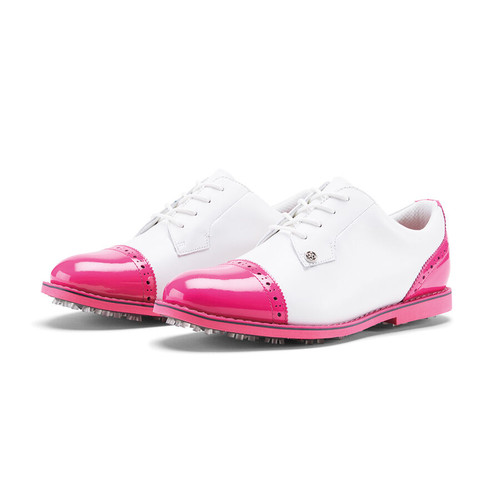 New G/FORE Taylormade Gallivanter Girls 5 Golf Shoes Pink And White  11692-S000134195