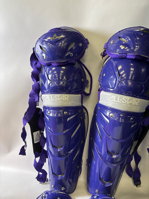 Vist Large View of Product Image Which is Used All-Star Catchers Leg Guards Purple Intermed