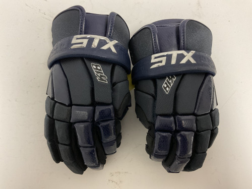 Used STX K18 Lacrosse Gloves Junior Navy Blue 12" 11855-S000182609