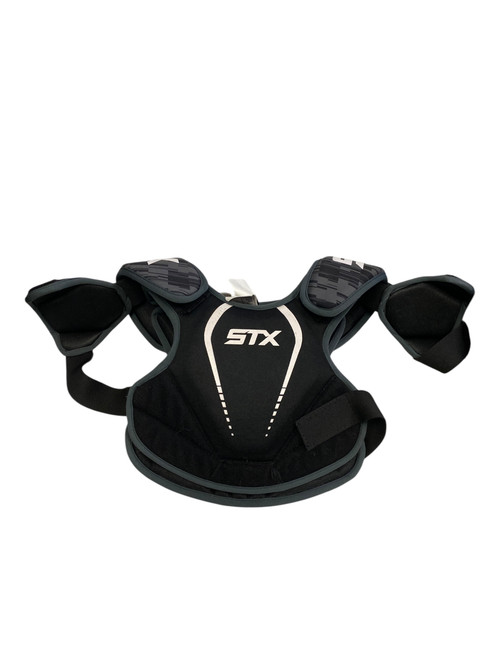 Vist Large View of Product Image Which is Used STX STALLION 75 Lacrosse Shoulder Pads Black SM