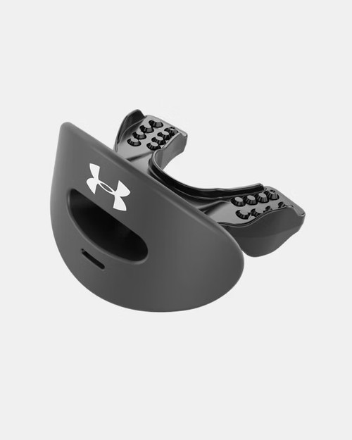 Vist Large View of Product Image Which is New UNDER ARMOUR AIR LIP GUARD MG W/TETHER-BLACK