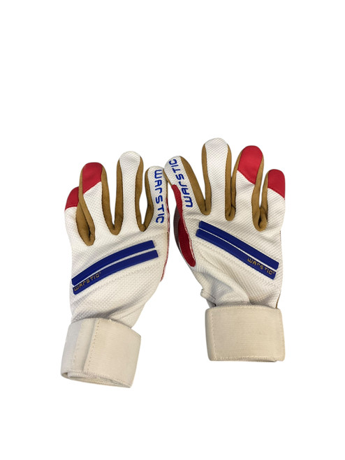 Vist Large View of Product Image Which is Used Warstic WORKMAN3 BB/SB Batting Gloves White MD 11768-S000222526