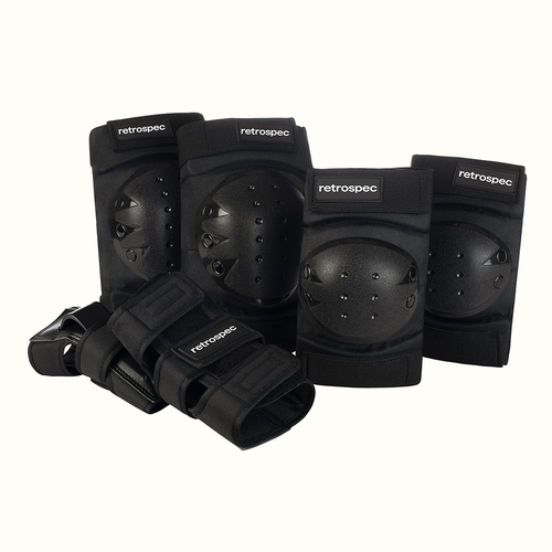 Vist Large View of Product Image Which is New Retrospec Protect Skate Knee and Elbow Pads Set with Wrist Guards- Youth Black