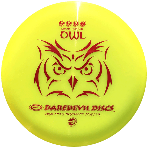 Vist Large View of Product Image Which is Used DAREDEVIL OWL Disc Golf Putter Yellow