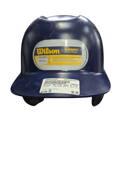 Used Wilson BATTING HLMT 6 1/8-7 1/2 Batting Helmet No Mask Navy Blue One Size 11617-S000323045