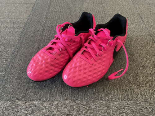 Used Nike TIEMPO Soccer Cleats Neon Pink Junior 03 11614-S000211531