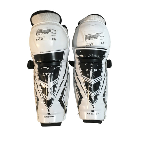 Vist Large View of Product Image Which is Used CCM LTP Youth Shin Guards White 9" 11749-S000183817