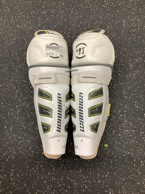 Vist Large View of Product Image Which is Used Warrior DYNASTY AX3 Junior Shin Guards White 11"