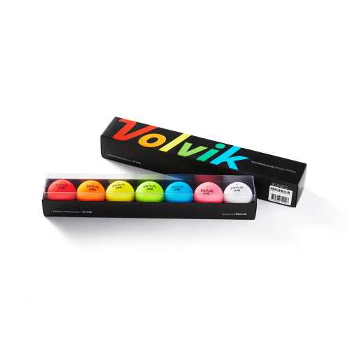 Vist Large View of Product Image Which is New Volvik Vivid Rainbow Golf Balls- 7 Ball Pack