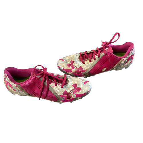 Vist Large View of Product Image Which is Used Under Armour Adult FB Cleats Pink Senior 12.5 11760-S000074342