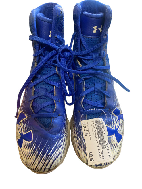 Vist Large View of Product Image Which is Used Under Armour Jr FB Cleats Royal Blue Junior 04 11732-S000351274