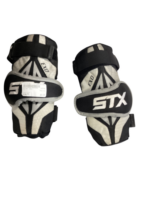 Vist Large View of Product Image Which is Used STX EXO Lacrosse Arm Pads/Guards Black MD