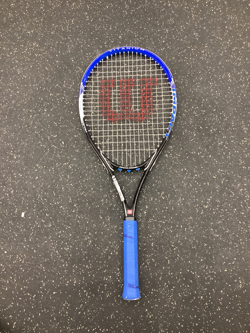 Vist Large View of Product Image Which is Used Wilson IMPACT Adult Tennis Racquet Royal Blue Unknown
