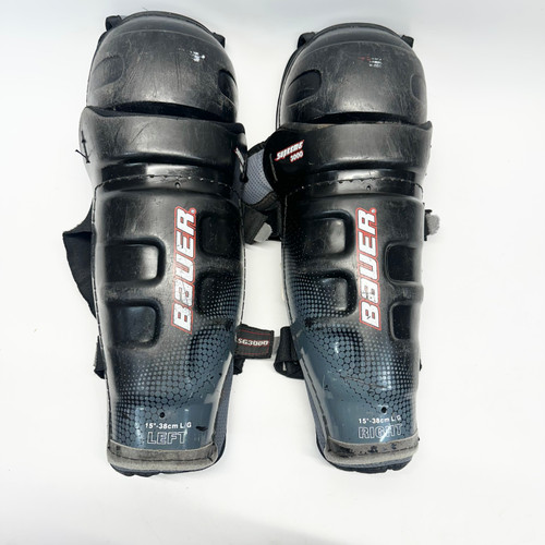 Used Bauer SG3000 Senior Shin Guards Black 15" 11805-S000058209