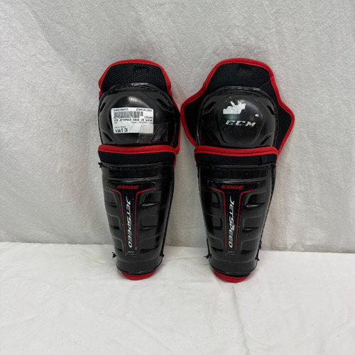 Vist Large View of Product Image Which is Used CCM JETSPEED EDGE Junior Shin Guards Black 9"