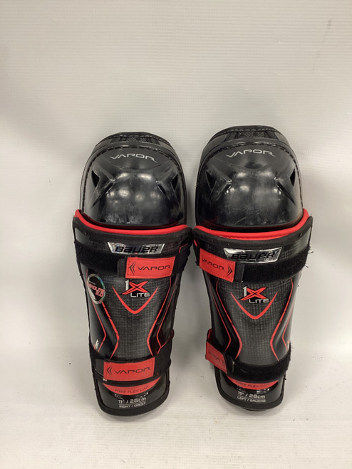 Used Bauer VAPOR 1X LITE Intermediate Shin Guards Black 11" 11851-S000030407