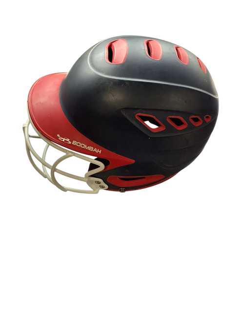 Vist Large View of Product Image Which is Used BoomBah BOOMBAH BATTING HELMET Batting Helmet w/Mask Navy Blue And Red LG 11479-S000391574