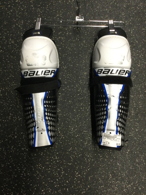 Vist Large View of Product Image Which is Used Bauer SUPREME ONE 15 Junior Shin Guards Black 11" 10589-S000412050