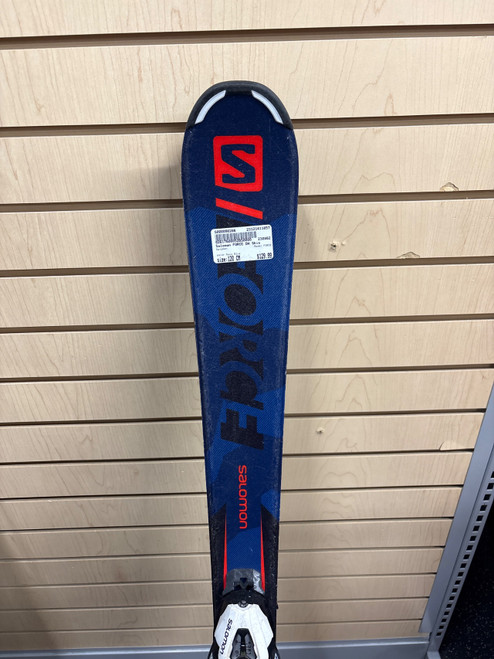 Vist Large View of Product Image Which is Used Salomon FORCE Boys DH Ski/Binding Navy Blue 120 cm