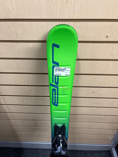 Vist Large View of Product Image Which is Used Elan JETT Boys DH Ski/Binding Green 110 cm