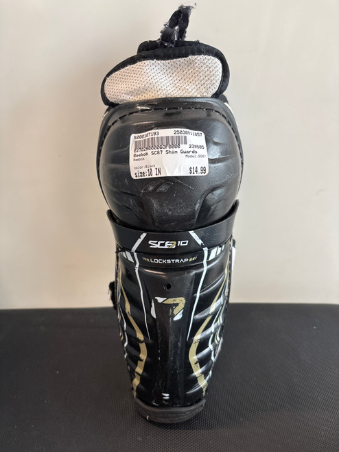 Vist Large View of Product Image Which is Used Reebok SC87 Youth Shin Guards Black 10" 11857-S000107193