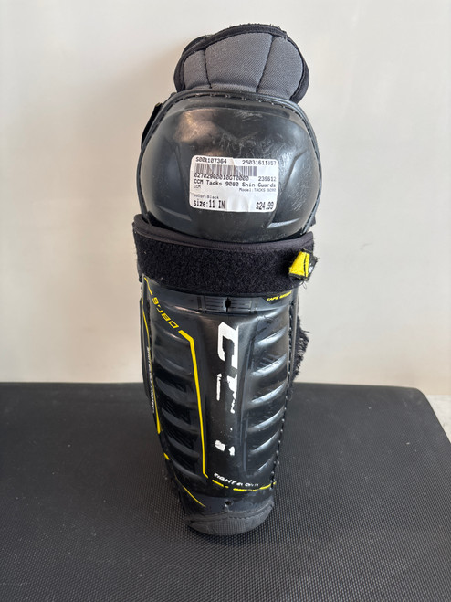 Vist Large View of Product Image Which is Used CCM TACKS 9080 Junior Shin Guards Black 11" 11857-S000107364