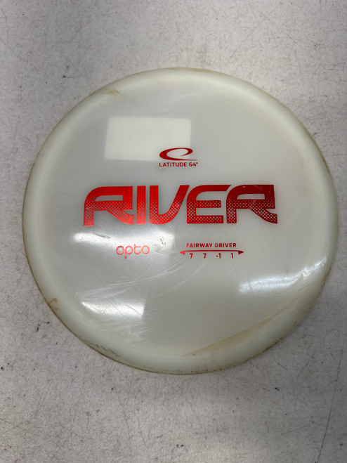 Vist Large View of Product Image Which is Used Latitude 64 RIVER OPTO Disc Golf Driver White 172g 11835-S000193390