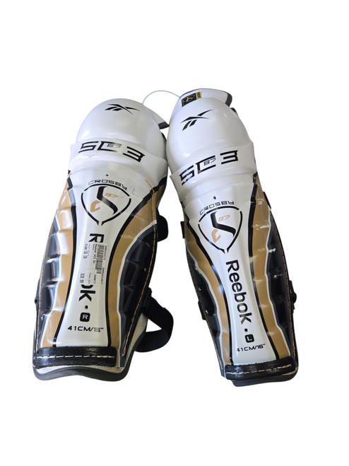 Vist Large View of Product Image Which is Used Reebok SC3 Senior Shin Guards White 16" 11617-S000323273