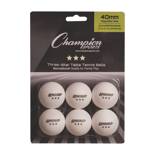 Vist Large View of Product Image Which is New CHAMPION 3-STAR TABLE TENNIS WHITE 11667-CHS3STR6WH