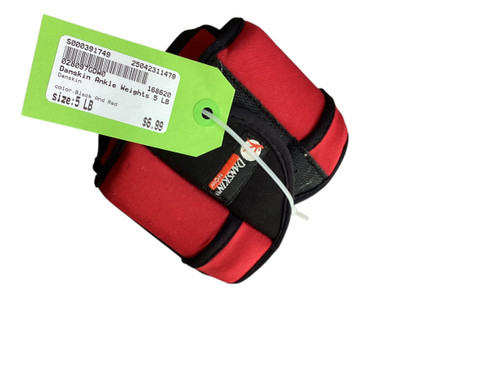 Vist Large View of Product Image Which is Used Danskin Ankle Weights Black And Red 5 lb