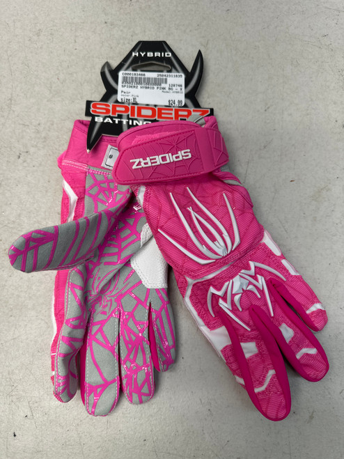 Used HYBRID BB/SB Batting Gloves Pink XL 11835-C000193466 Vist Large View of Product Image Which is Used HYBRID BB/SB Batting Gloves Pink XL