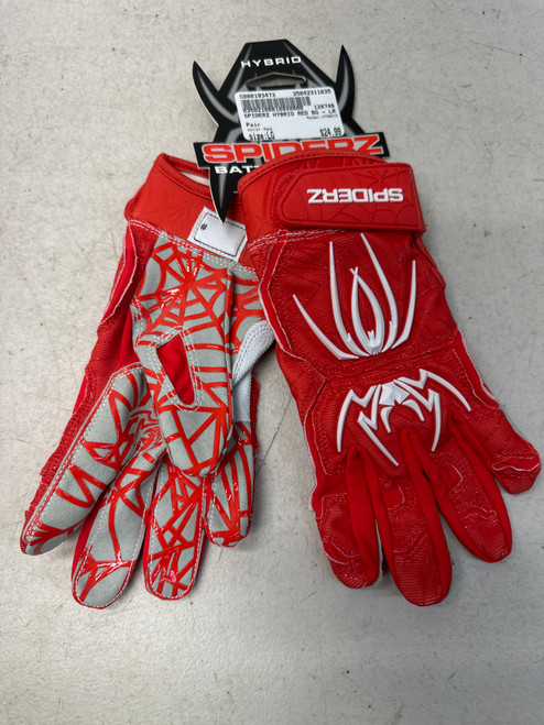 Used HYBRID BB/SB Batting Gloves Red LG 11835-C000193473 Vist Large View of Product Image Which is Used HYBRID BB/SB Batting Gloves Red LG